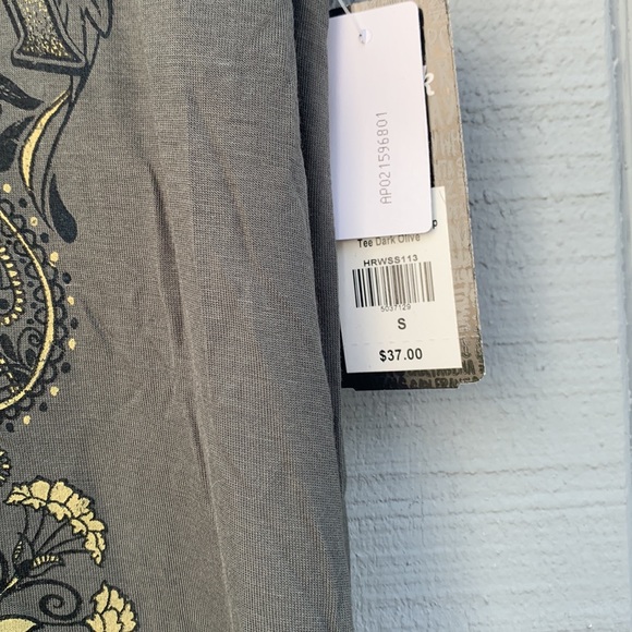 NEW HARD ROCK HOTEL PUNTA CANA Lds Sheer Back Scoop Tee Dark Olive - Picture 2 of 7